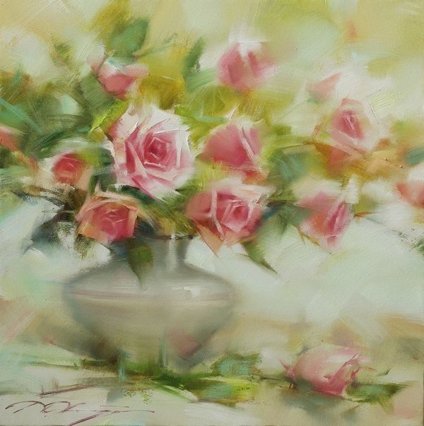 Розовые розы - цветы, букет, розовые, натюрморт, розы - оригинал