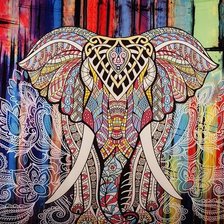 Схема вышивки «Цветной слон»