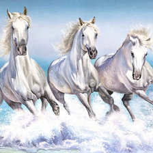 Оригинал схемы вышивки «Белые кони» (№1786383)