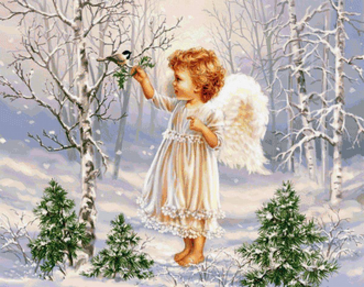 Маленький ангел - зима, ребенок, ангел, детское - предпросмотр
