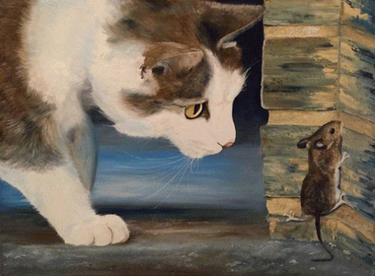 кот и мышь - мышь, кот - предпросмотр