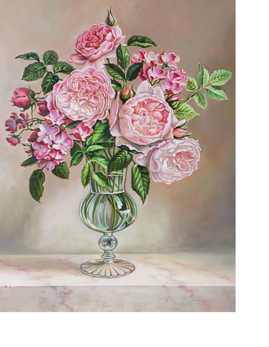 Букет в вазе - розовые цветы, пионы, цветы - оригинал