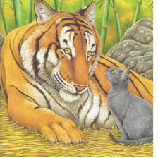 Оригинал схемы вышивки «Тигр и кот» (№1797530)
