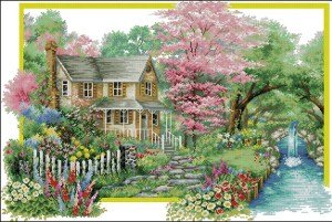 Дом весной - природа, речка, дом, весна - оригинал