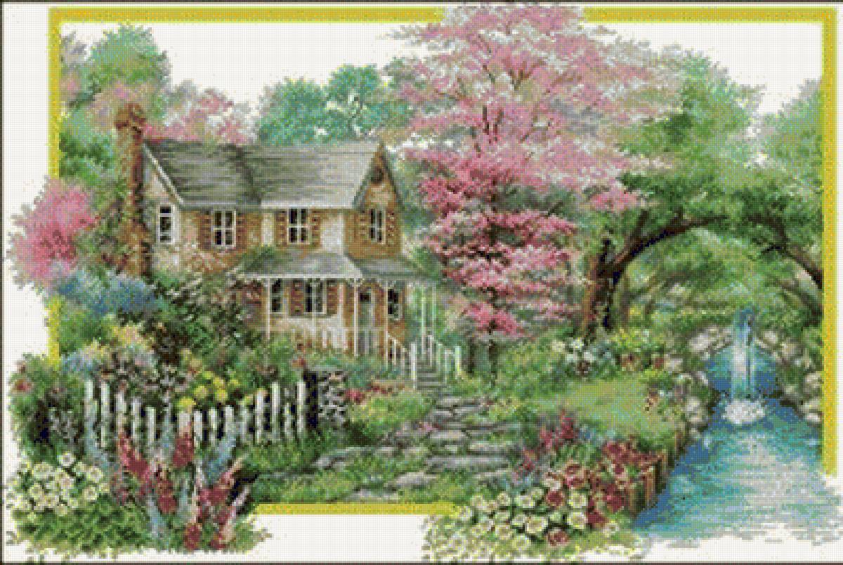 Дом весной - речка, природа, весна, дом - предпросмотр