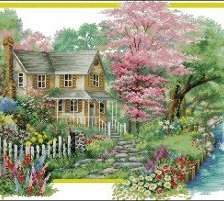 Оригинал схемы вышивки «Дом весной» (№1798550)