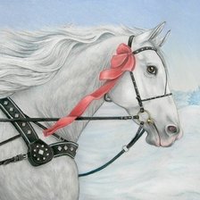 Оригинал схемы вышивки «Белый конь» (№1803226)