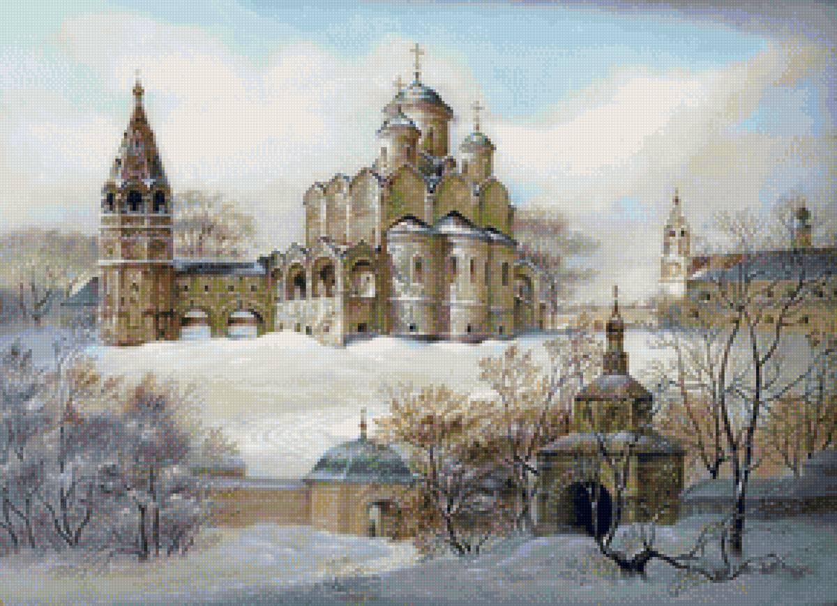 №1805506 - пейзаж зима, снег, природа, церковь - предпросмотр