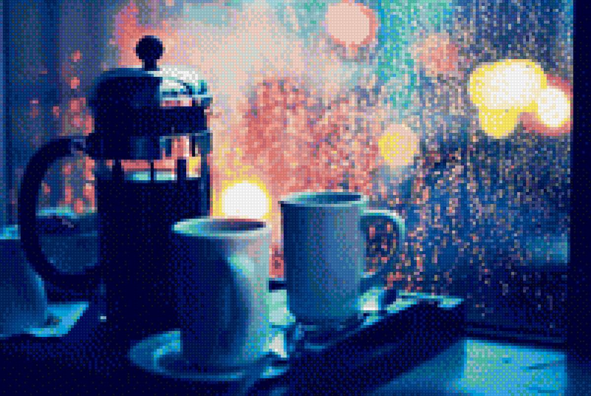 вечернее чаепитие - чай вечер окно - предпросмотр