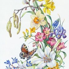 Схема вышивки «jarné kvety»