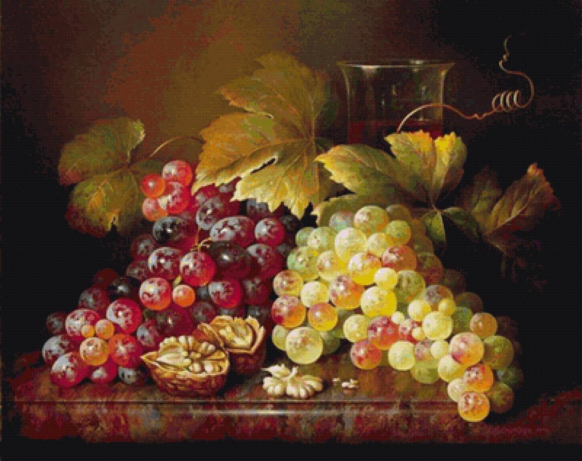 Натюрморт - живопись, виноград - предпросмотр