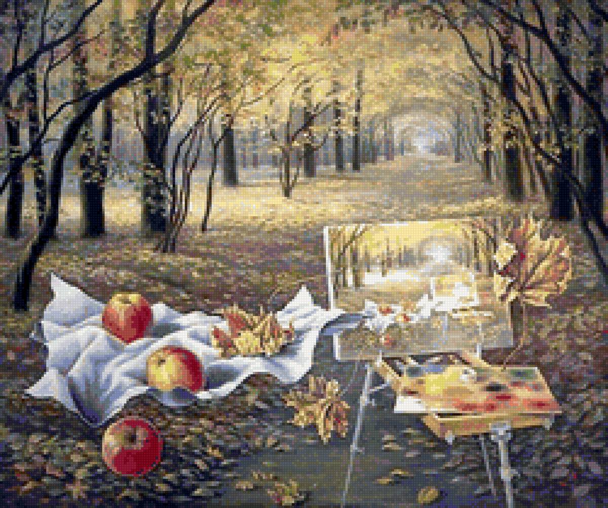 №1820084 - пейзаж, природа, осень, яблоки - предпросмотр