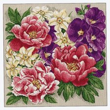 Оригинал схемы вышивки «подушка море цветов» (№1820222)