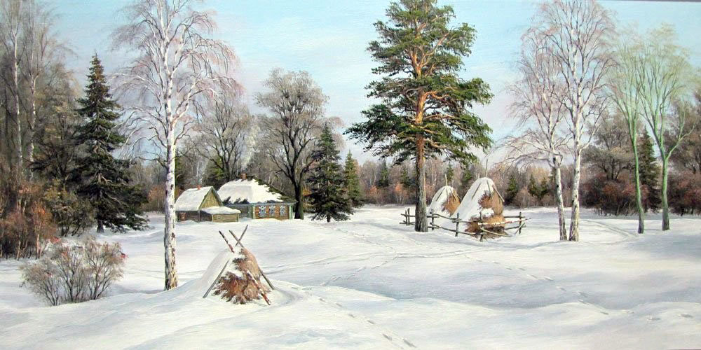 Дом лесника Худ. Кандыбин Вл-р Сергеевич - природа, пейзаж зима, лес, снег - оригинал
