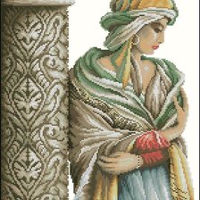 Схема вышивки «женщина у колонны»