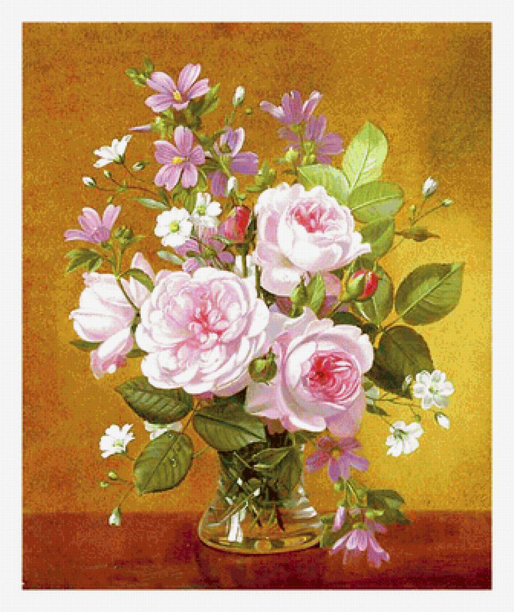Серия "Букет". Розы - флора, розы, цветы, букет - предпросмотр