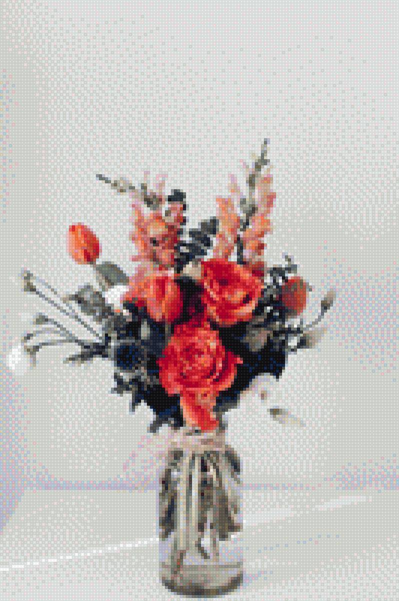 Букет в вазе - букет, цветы, ваза - предпросмотр