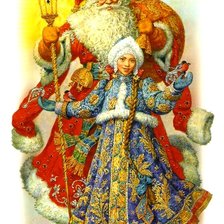 Оригинал схемы вышивки «Дед Мороз и Снегурочка» (№1828755)