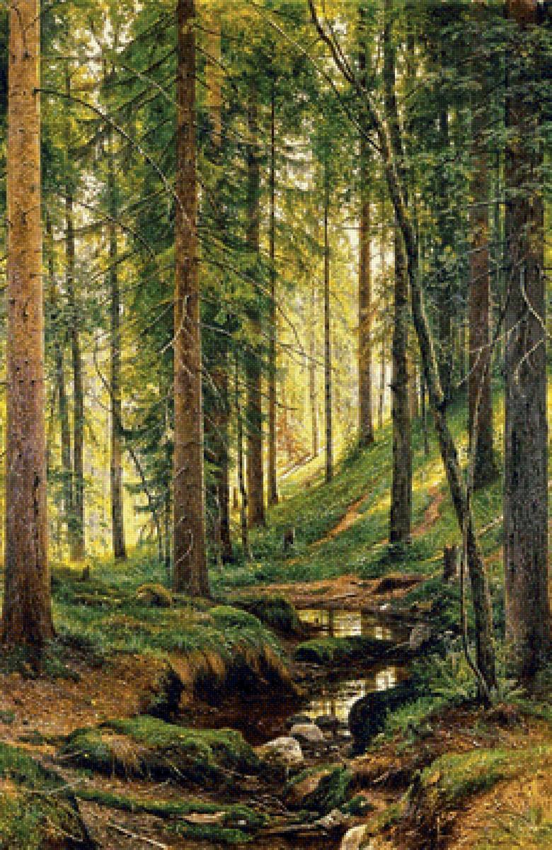 По картине Ивана Шишкина - ручей, лес, вода - предпросмотр