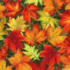 Схема вышивки «подушка"Осенние листья"»