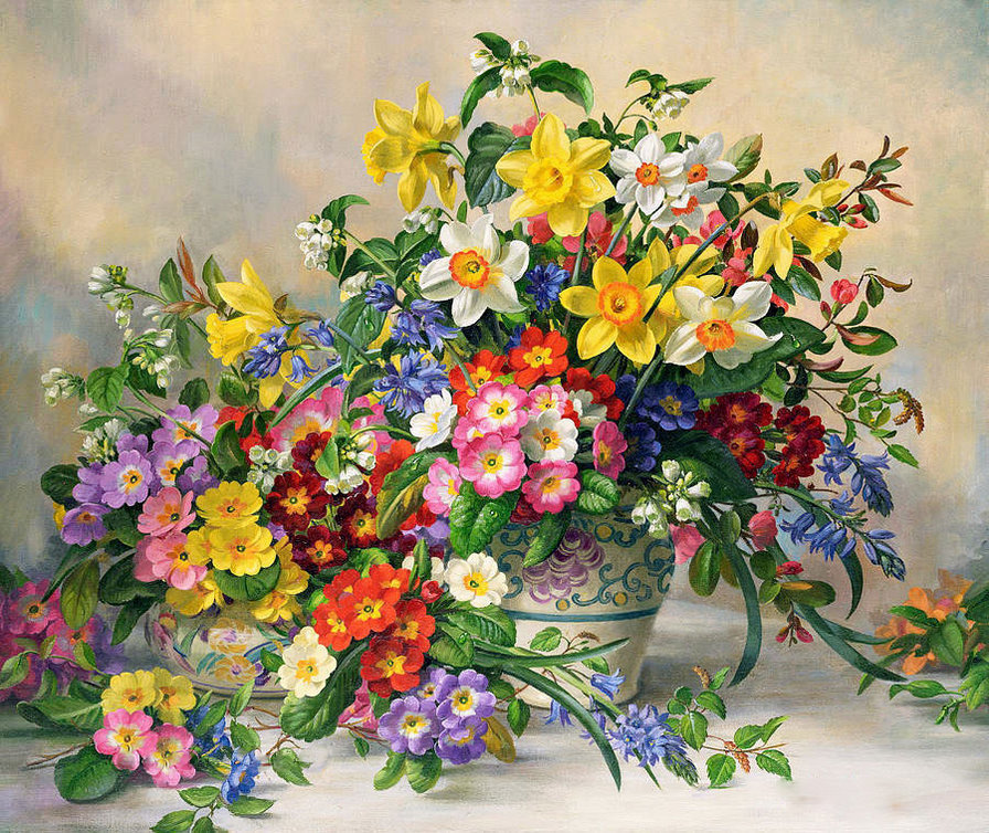 цветы в вазе - натюрморт, цветы, дубки, хризантемы, ваза, осень - оригинал
