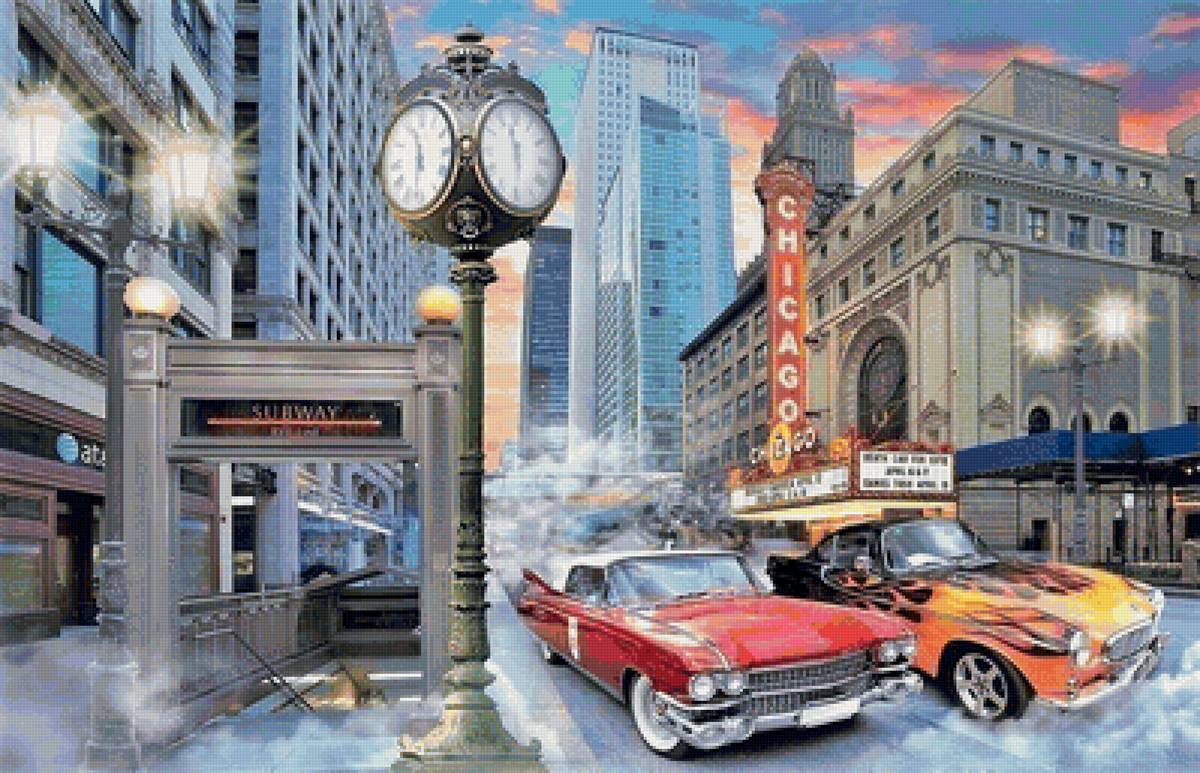 Чикаго 60-е годы - город, улица, америка, городской пейзаж - предпросмотр