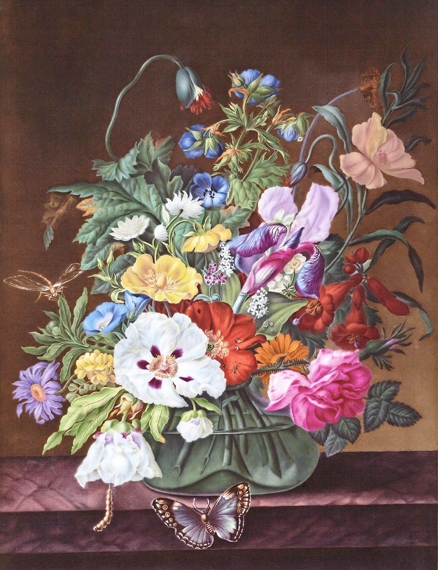 Букет в вазе - бабочка, цветы, цветы в вазе - оригинал