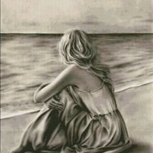 გოგონა პლაჟზე