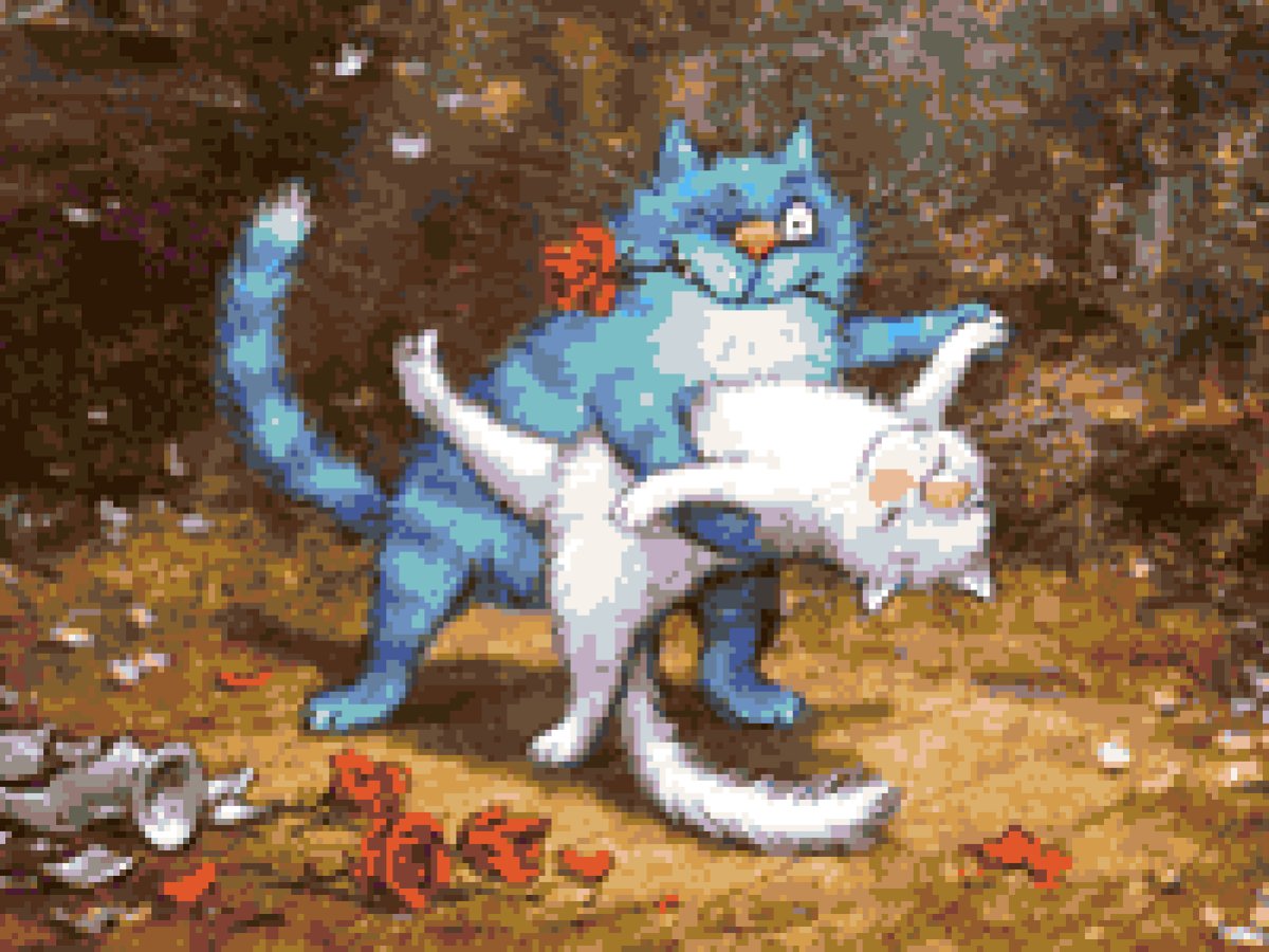 Синие коты счастья Рины Зенюк (Танец) - кот, танец, рина зенюк, коты, кошка - оригинал