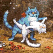 Оригинал схемы вышивки «Синие коты счастья Рины Зенюк (Танец)» (№1843490)