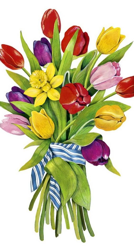 Серия "Букет" - тюльпаны, цветы, букет - оригинал
