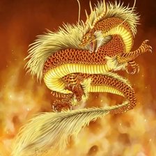 Оригинал схемы вышивки «золотой дракон» (№1846301)