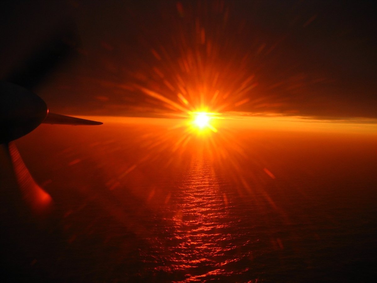 Восход солнца - восход, самолет, солнце - оригинал