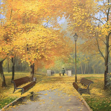 Оригинал схемы вышивки «Золотая осень в парке» (№1846464)