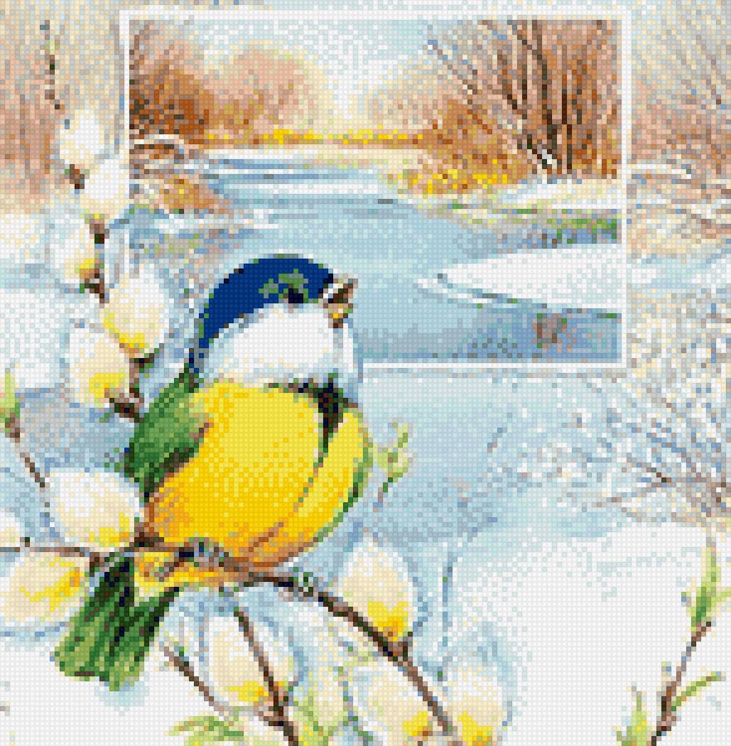 весенняя - птицы, весна, природа, картина - предпросмотр