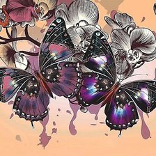 Оригинал схемы вышивки «бабочки» (№1846590)
