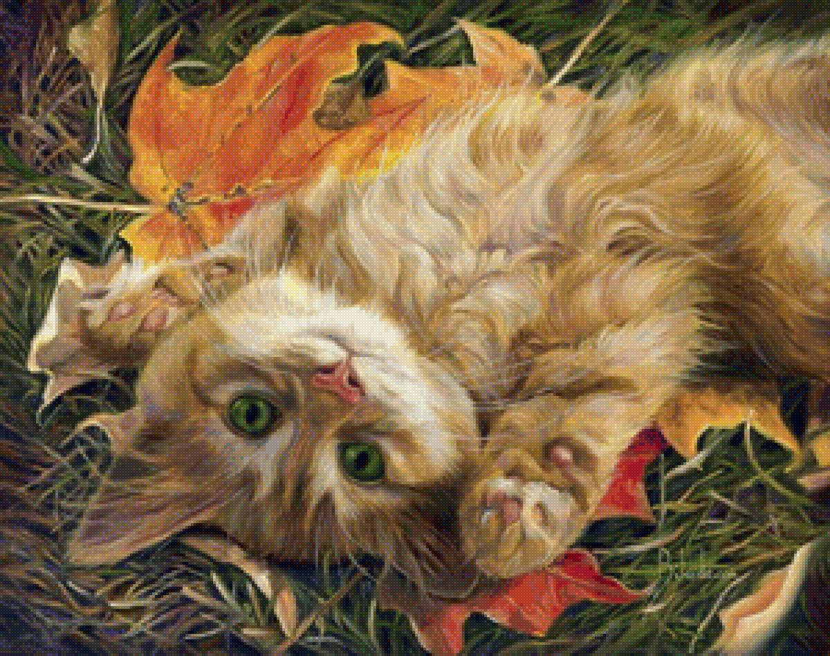 Рыжая осень - кошки - предпросмотр