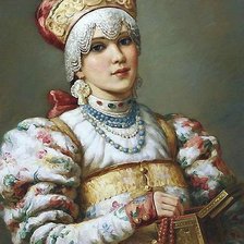 Оригинал схемы вышивки «русская красавица» (№1849389)