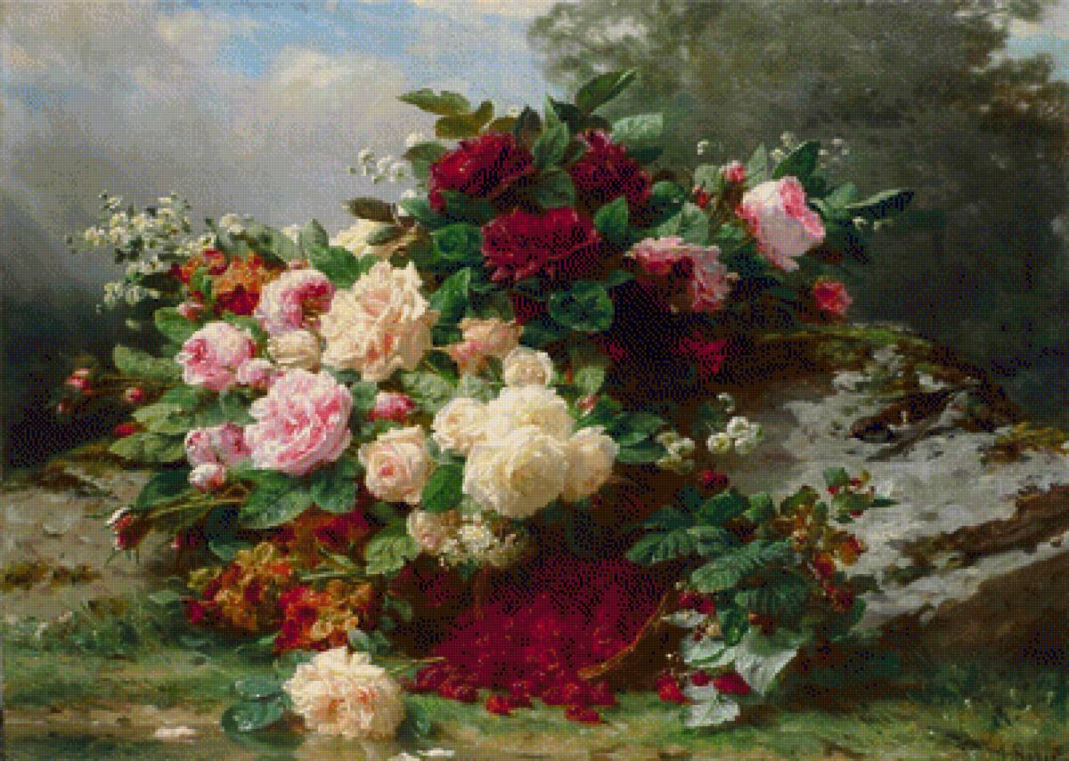 Натюрморт - живопись, розы, натюрморт, цветы - предпросмотр