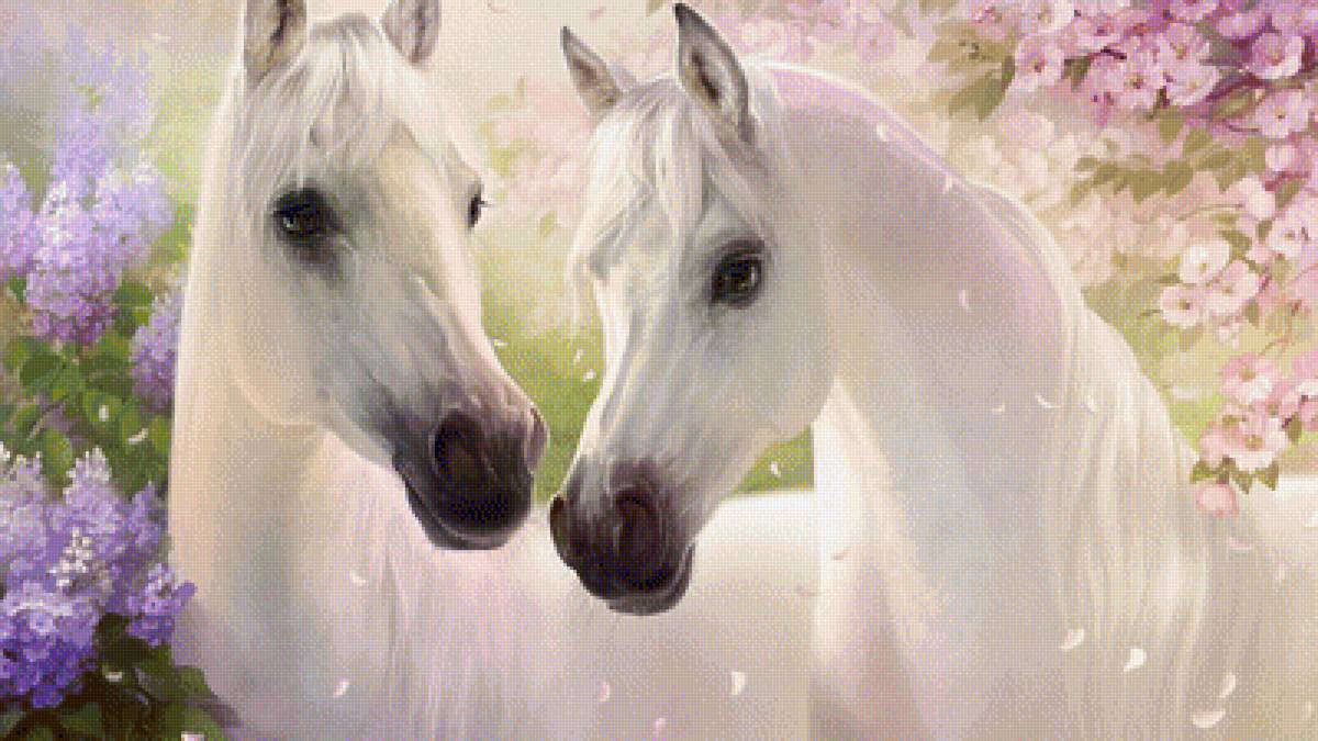 Белые лошади - лошадь, весна - предпросмотр