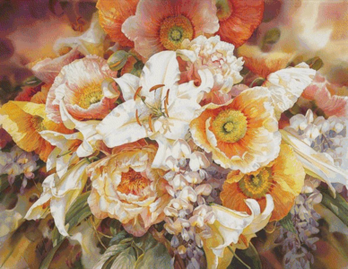 серия цветы: белые лилии - букет, цветы, картина - предпросмотр