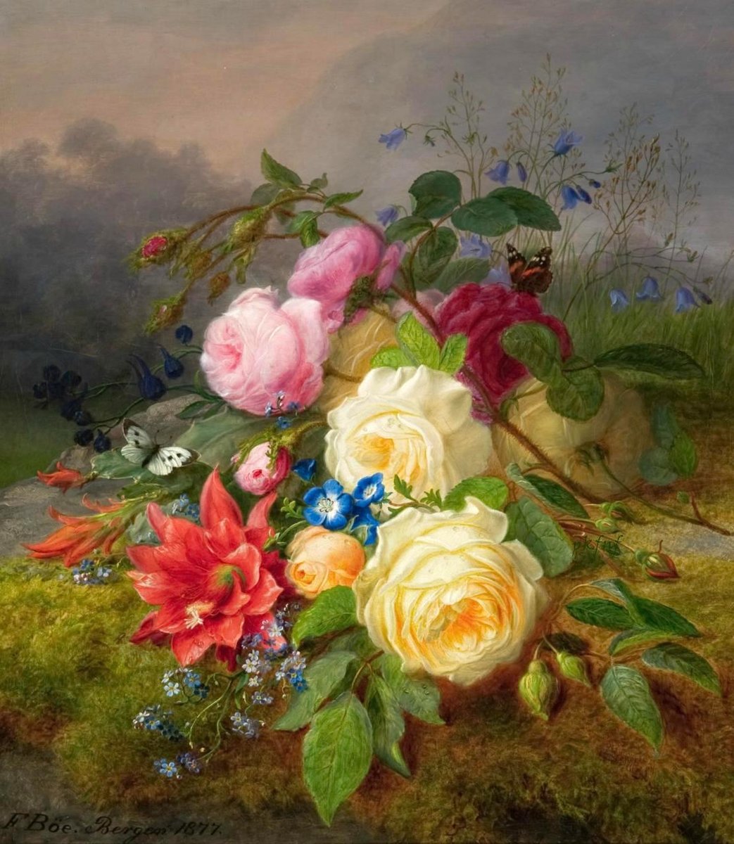 Натюрморт - цветы, живопись, натюрморт, букет, розы - оригинал