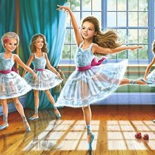 Оригинал схемы вышивки «маленькие балерины» (№1868224)