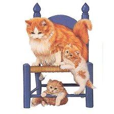 Оригинал схемы вышивки «кошка с котятами» (№1869679)
