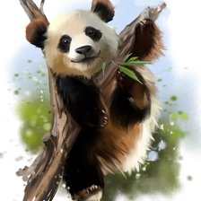 Оригинал схемы вышивки «Панда на дереве» (№1871113)