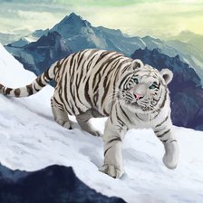 Оригинал схемы вышивки «Белый тигр» (№1872892)