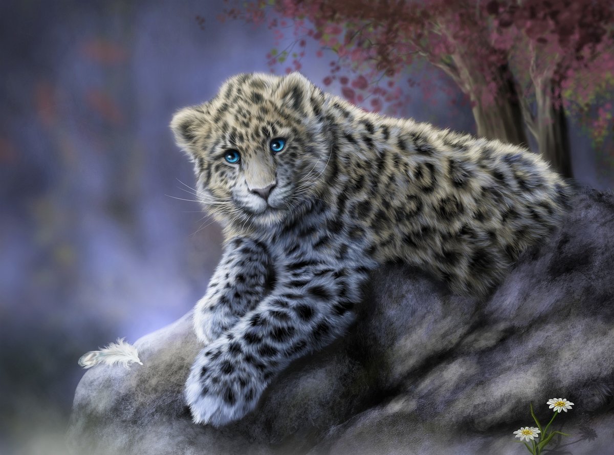 Леопард - рисунок, животные, леопард, природа - оригинал