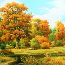 Оригинал схемы вышивки «Осенний пейзаж» (№1878318)