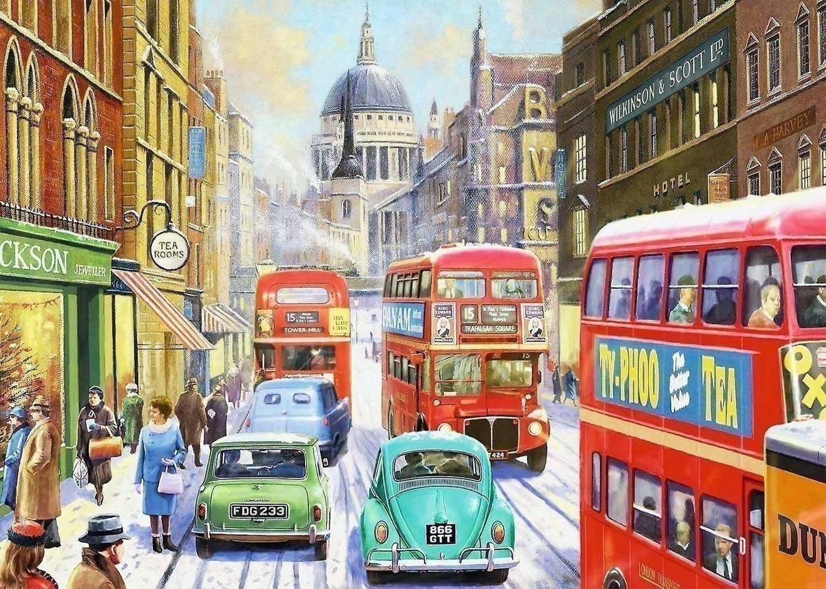 Лондон в 60-х годах - лодон, городской пейзаж, город - оригинал