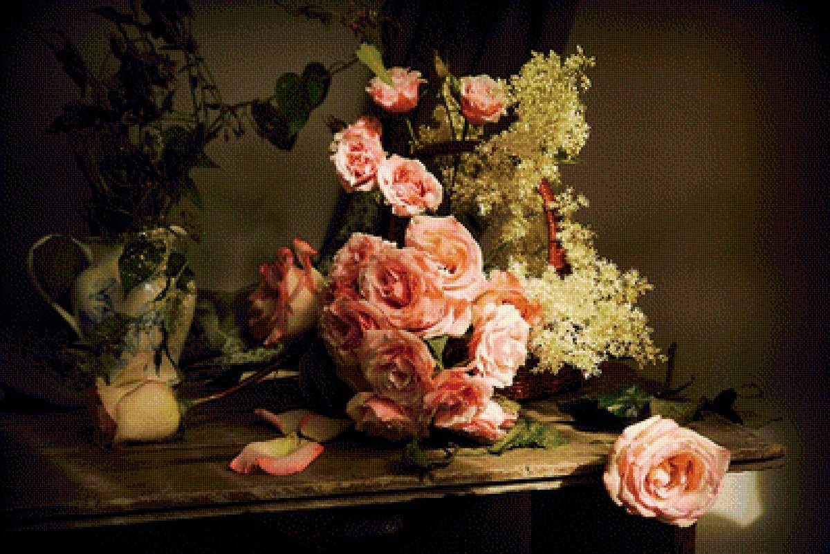 Розы - букет, розы, натюрморт, цветы - предпросмотр